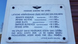 Piemiņas plāksne Latvijas Atbrīvošanās cīņās kritušajiem dzelzceļniekiem