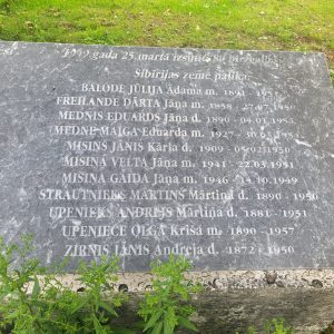 Piemiņas plāksne represētajiem Birzgales pagastā